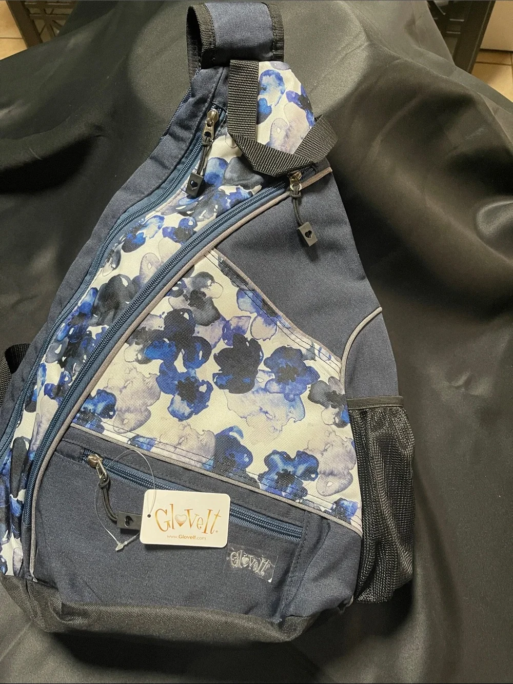 Glovelt Blue Floral Sling Backpack